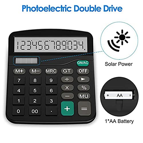 NSUQOA Finance Calculator Plastic Solar Computer Business Office 12-Bit Desktop