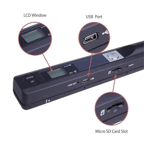 Document Camera, Portable Scanner 900DPI Handheld A4 Document LCD Display Supports JPG/PDF Formats for Books & Images for Live Demo, Distance