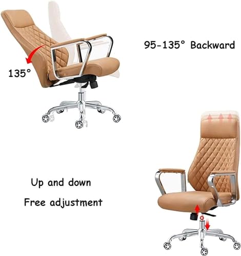 UOPYNE Executive Office Chair, Modern Soft Leather Ergonomic Computer Desk Chair Executive Home Office Boss Chair Swivel Chair, Adjustable Height Durable Base Comfortable Conference Desk Chair