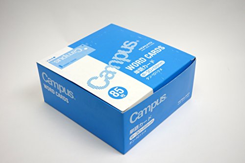Kokuyo Campus Flash Cards with Binder Rings, Word Cards, Anki Cards, Mini Notecards, Medium Size 0.12''x 2.68'', 30 Packs in Blue, Pink and Yellow, Japan Import (TAN-101TSUME)