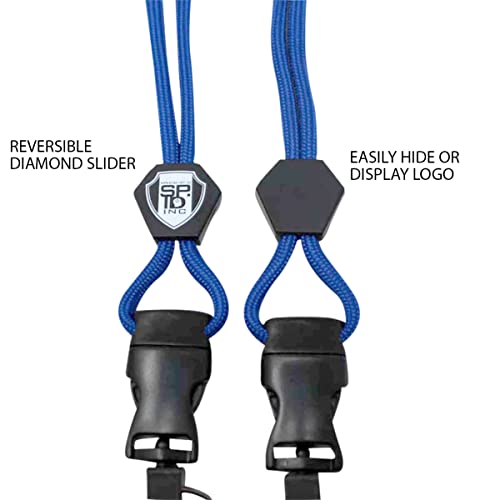Bulk 25 Pack - Specialist ID Vertical Top Load Three Card Badge Holder - Hard Plastic with Heavy Duty Breakaway Lanyard w Quick Release Metal Clip & Key Ring - Holds 3 ID Cards Inside (Blue)