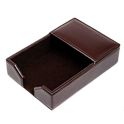 Dacasso Dark Brown Bonded Leather Memo Holder, 4-Inch by 6-Inch