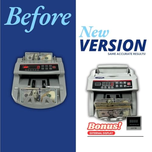CDM-155 Advanced Money Counter Machine with UV/MG/DD/DBL/HLF/CHN Counterfeit Detection - Add and Batch Modes - Fast and Accurate Cash Counter