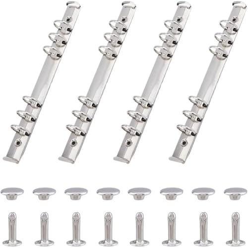 A5 6-Hole Metal Ring Binder Replacement Kit 8-Piece with Screws Nuts