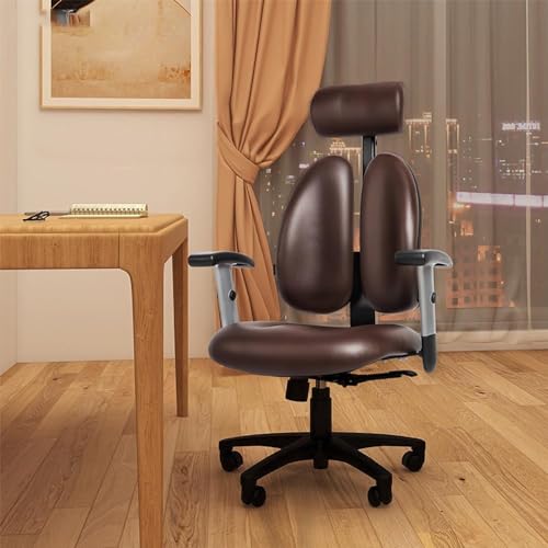 Executive Office Chair, Swivel Adjustable Swivel Office Desk Chair with Armrests Lumbar Support Desk Ergonomic Chair Executive Chair Boss Chair Reclining Learning Chair Home Office Chair ( Color : Bro