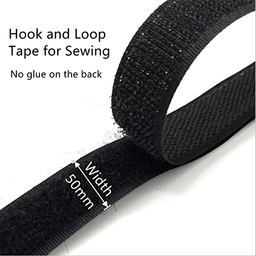 VGGBNG Sew-on Hook Tape, Hook and Loop Tape 50mm, 2 inch Wide Non Adhesive Fastening Strips for Fabric DIY Craft Furnishing Clothing Shoes(Light Grey,50mm x 4Yards)