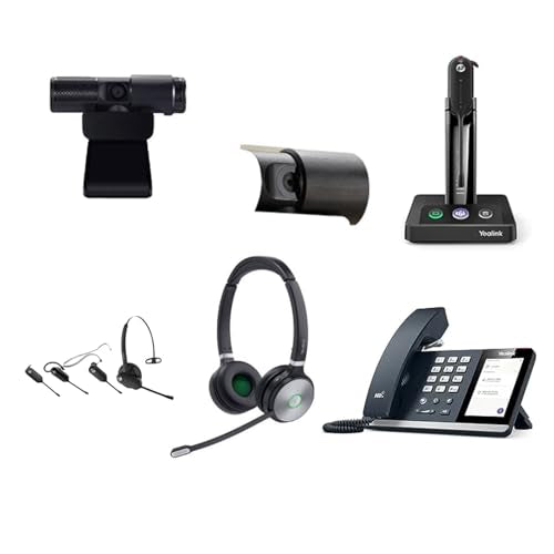 Yealink MP50 MS Teams IP Corded Phone Bundle with Yealink WH63 MS Teams Mono Bluetooth Noise Canceling Mic Headset for Office, Cam 313 2MP Webcam
