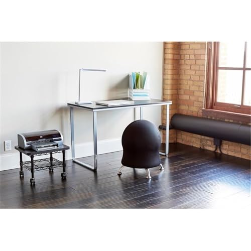UrbanPro Ball Chair with Vinyl Cover and Steel Legs, 23 in Height, Black Polyester Fabric, Anti-Burst, Pump Included, Active Movement Office Chair for Desk, Classroom, Meeting Room, Waiting Area
