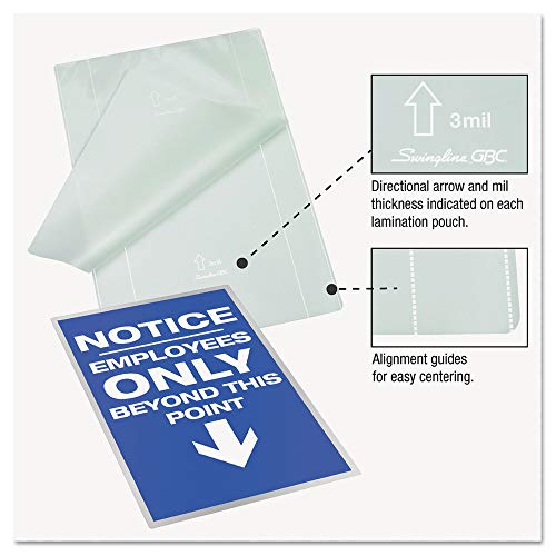 GBC 3740474CF Ezuse Thermal Laminating Pouches, 5 Mil, 11 1/2 X 17 1/2, 100/box