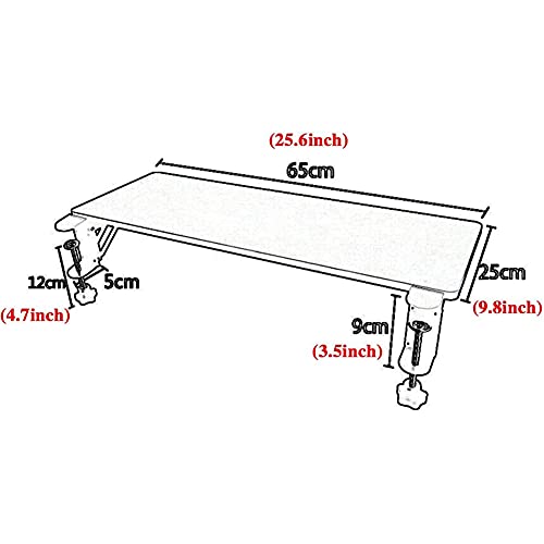 BWPURWDFH Desk Extender Ergonomic Desk Keyboard Extender Tray Folding Clamp-On Keyboard Tray Expansion Keyboard Drawers Platforms Elbow Arm Support (White 65X25CM)