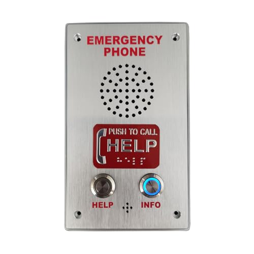 LeCall Emergency Dialer Phone/Elevator Phone with Voice Announcement, ADA Compliant, Auto-Dial 911 and Programmable, TEP331 (TEP331TB)