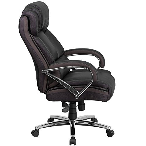 BizChair 500 lb. Big & Tall Black LeatherSoft Executive Swivel Arm Ergonomic Office Chair