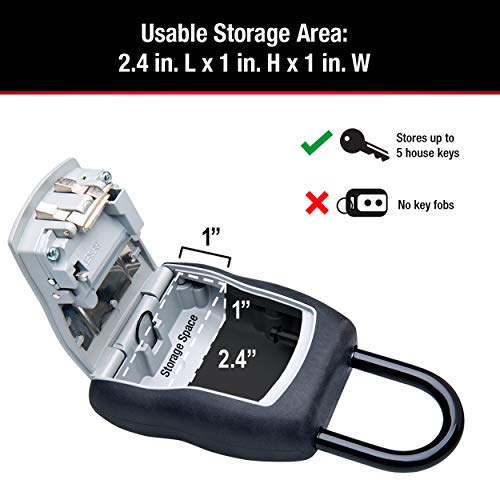 Master Lock Key Lock Box with Code, Outdoor Lock Box for Realtors, Property Managers and Landlords, Ideal for Short-Term Rentals, Key Safe Holds 5 Keys, 4 Pack, 5400EC4