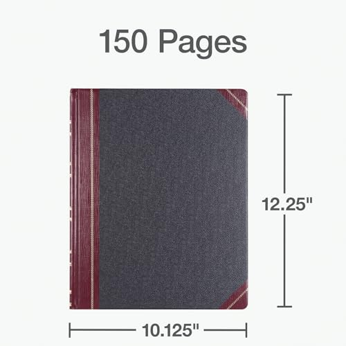Boorum & Pease Series Columnar Book, 6 Column, 150 Page, Black/Red (1602 1/2-150-6)