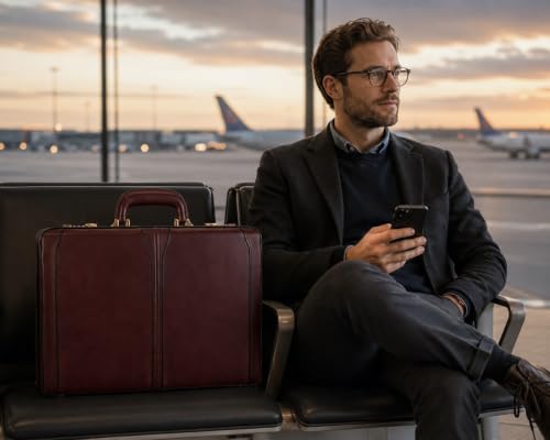 McKlein Lawson, Leather 3.5" Laptop/Computer & Tablet Business Briefcase Attaché Bag Case, Men Women Laptop Briefcase, Laptop Compartment bag, Tablet Pocket bag, Business Bags, Travel Cases
