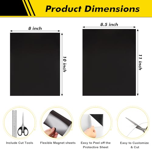 Aertiavty 36 Packs Magnetic Sheets with Adhesive Backing 8.5x11 Inch Adhesive Magnetic Sheets for Dies Storage - 20 Mil Magnetic Contact Paper Peel and Stick, Magnetic Strips with Adhesive Backing
