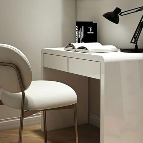 CAOJLjiaxiang-2012 Home Office Desk Home Writing Desk Bedroom Makeup Table White Desk Modern Minimalist Dressing Table with Double Drawers Pc Table Work Study Desk(60X50X75CM)