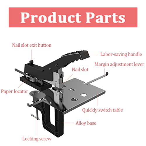 Manual Stapler, Booklet Maker/Stapler with Clamp, Heavy Duty Desktop Stapler, Saddle Stitching and Parallel Stitching 2 in 1, Binding Thickness 60 Sheets, for Factory Office and Home