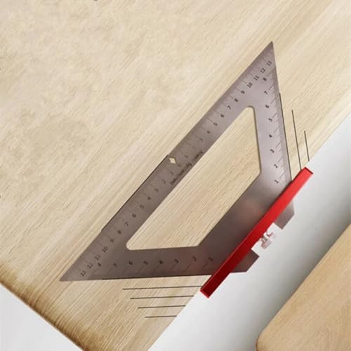 A-type 140MM stainless steel woodworking triangle ruler - angle measuring tool with line drawing and turning functions-B