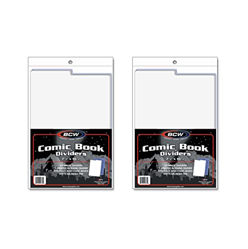 BCW Comic Dividers - 25 White + 1 Printed Index Divider | Archival Polyethylene Plastic | Organize Comics in Storage Boxes | Write-On Index Tab