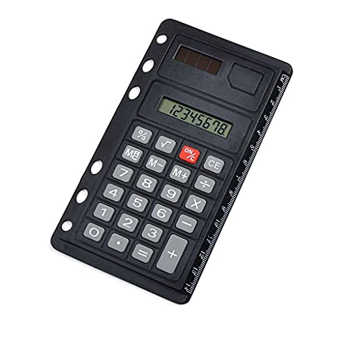 TEOYETTSF 8 Digits Solar Calculator Creative Loose Leaf Binder Spiral Calculator with Ruler School Office Supplies