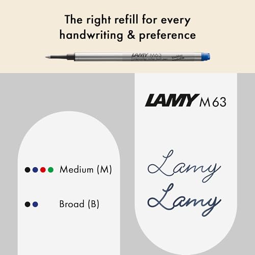 Lamy 2000 black - elegant rollerball pen in robust fibreglass barrel - perfectly balanced & in line width M M 63 rollerball refill in black