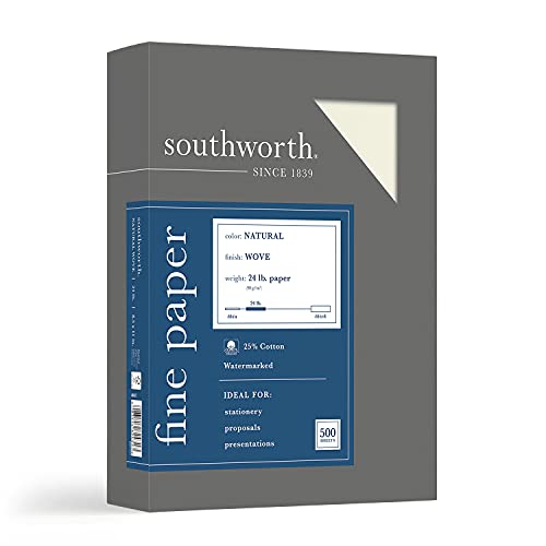 Southworth 404NC 25% Cotton Business Paper Natural 24 lbs. Wove 8-1/2 x 11 500/Box FSC