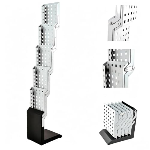 SIGNTALK Heavy Duty Aluminum Brochure Stand, 5 Tier Literature Rack