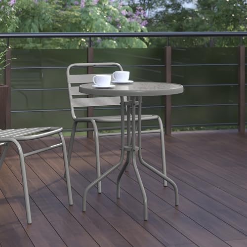 Flash Furniture 23.75 in Round Table, Silver