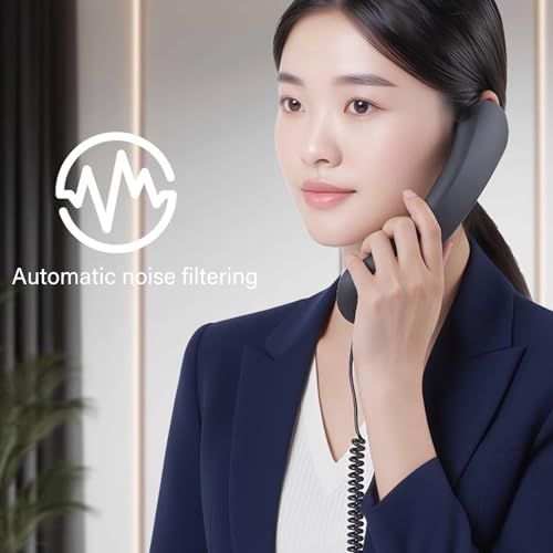 QINGFAN Plug and Play Compatible Type C Handset with Noise Cancelling Pickup Comfortable User Friendly for Home Use