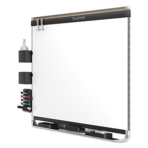 Quartet Magnetic Whiteboard, Porcelain, White Board, Dry Erase Board, 8' x 4', Black Frame, Prestige 2 Duramax (P558BP2)