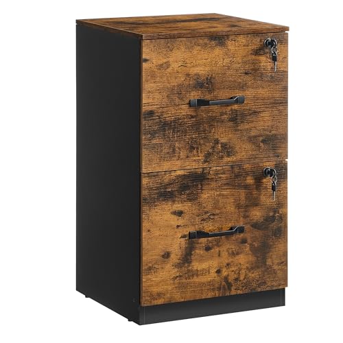 VASAGLE 2 Drawer File Cabinet with Locks, for A4, Letter Sized Documents