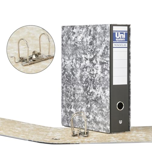 Unipapel | File Cabinet with Lever and Box | Folio Size | 65 mm Nickel Plated Rings | Ollao Front | Long Corner | 35 x 29 x 7.5 cm | Lined Cardboard | Heather | Unisystem Novoclas | FSC Certified