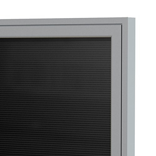 Ghent 36" x 30" Letter Board, Outdoor Enclosed, 1 Door, Black Vinyl Letter Panel, Satin Aluminum Frame (PA13630BX-BK) - Made in USA