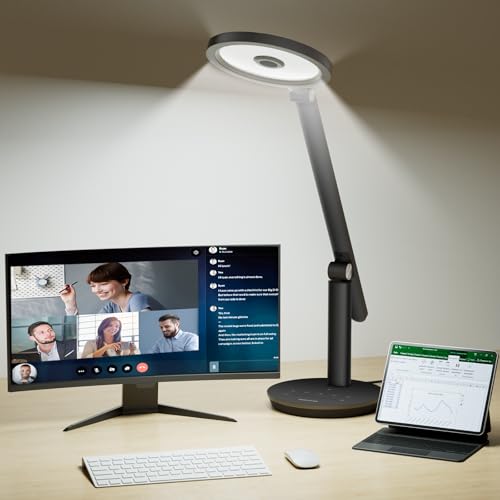 Honeywell H6 Desk Lamp for Home Office, Dimmable Reading Table Light, Black