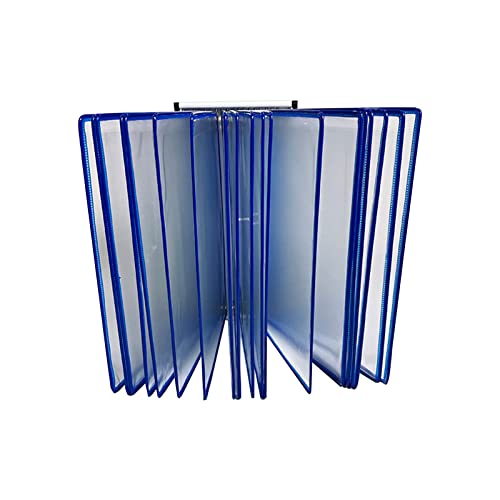 PROPFE Wall Mount Reference and Display System - Wall Mount Catalog Display Rack, Wall Mounted Reference System, with 20 Easy-Load Pockets - 40 Sheet Capacity - A4 Letter Size (Color : Blue)