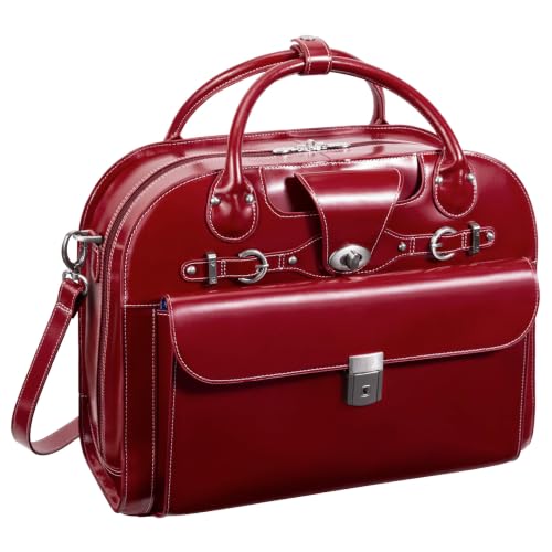 Casafoyer Roseville, 15" Leather Detachable -Wheeled Ladies' Laptop/Computer & Tablet Business Briefcase Bag/Women's Rolling Overnight Travel Bag, Removable trolley case - Pack of 2