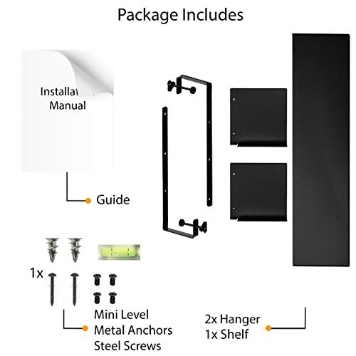 Wallniture Libro Cubicle Shelf 24" Cube Storage Organizer Bookshelf with Cubicle Hooks, Home Office Desk Organizer (Black)