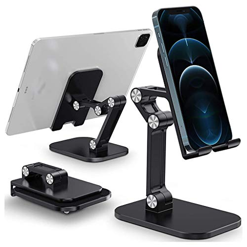shemines Foldable Desk Mobile Phone Holder Stand for Universal Desktop Table Cell Phone Holder (Color : Black) (Black)