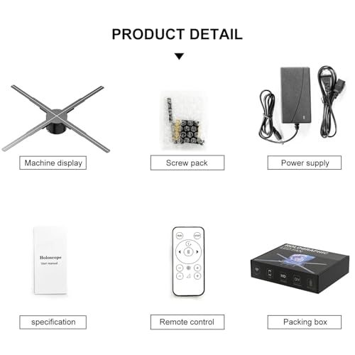 3D Hologram Fan 19.6in 2000x1152 WiFi Projector with 576 LED Light Beads for Business Store Advertising(42cm HD Edition)