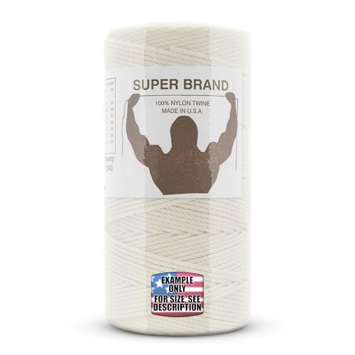 Bonded Natural Nylon Twine, Twisted. Size #60, 1 lb 6-Pack