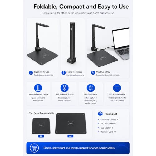 Document Scanner Overhead USB Camera