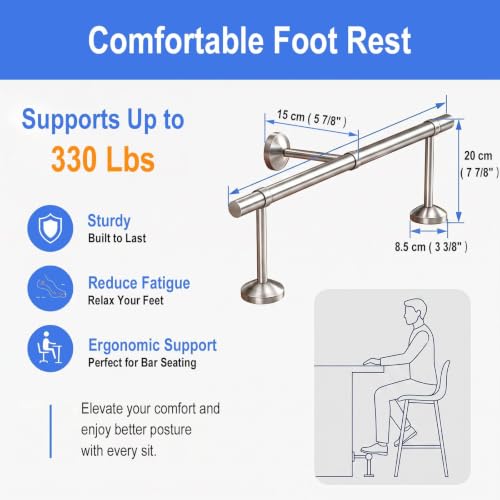 Home Bar Foot Rail, Brushed Stainless Steel Bar Footrest