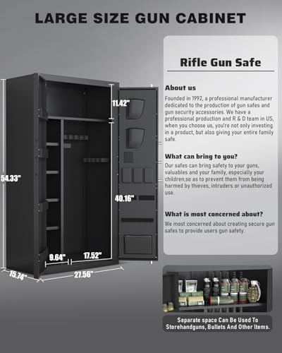 30-40 Gun Safe, Biometric Gun Safe for Home Rifles and Pistols