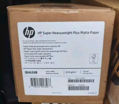 HP Q6626B Photo Paper 200g/m2 Matte 24 x 100, Super Heavyweight White
