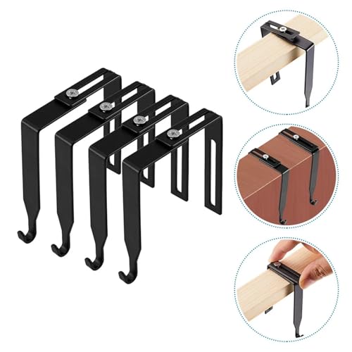 Cubicle Hooks 30 Pcs Black Metal Hooks, Adjustable Size Door Hangers, Wardrobe Storage Hooks for Hanging