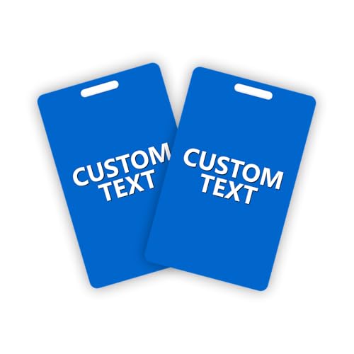 50 Pack Blank Bright Blue ID Badge - Premium Custom PVC Cards with Punch - Double Sided Print CR80 30mil Vertical Graphic Quality PVC Cards for Business Office, Hospital, School, Specialist