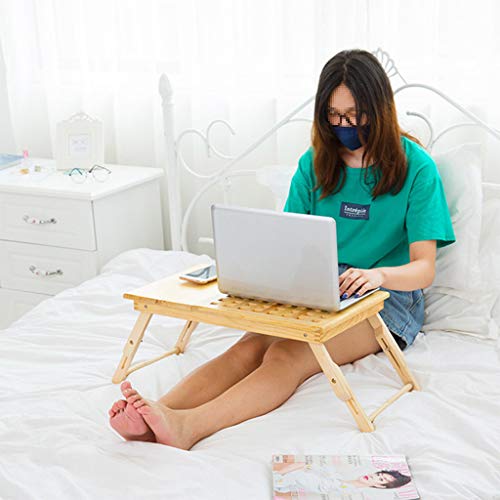 Tray Bed Table, Laptop Lap Desk Tilting Top Foldable Laptop Bed Table Multi-Tasking Stand Breakfast Serving Apply to Computer, Tablet, Mobile Phone, Reading, Breakfast