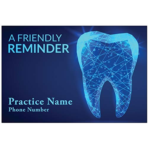 Appointment Reminder Postcards for Dentists. Customize Card Front and Back with Practice Info. 4"x6" Card, Full Color Front with Premium High Gloss UV Coating, Premium 16 Pt. Card Stock (1000)
