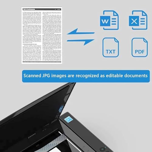 Wlikoci Flatbed Scanner, A3 Flatbed Scanner, Portable Book Scanner, for Graphics and Documents, 2400x2400 Dpi/OCR Text Recognition/Automatic Cropping, for Schools or Offices